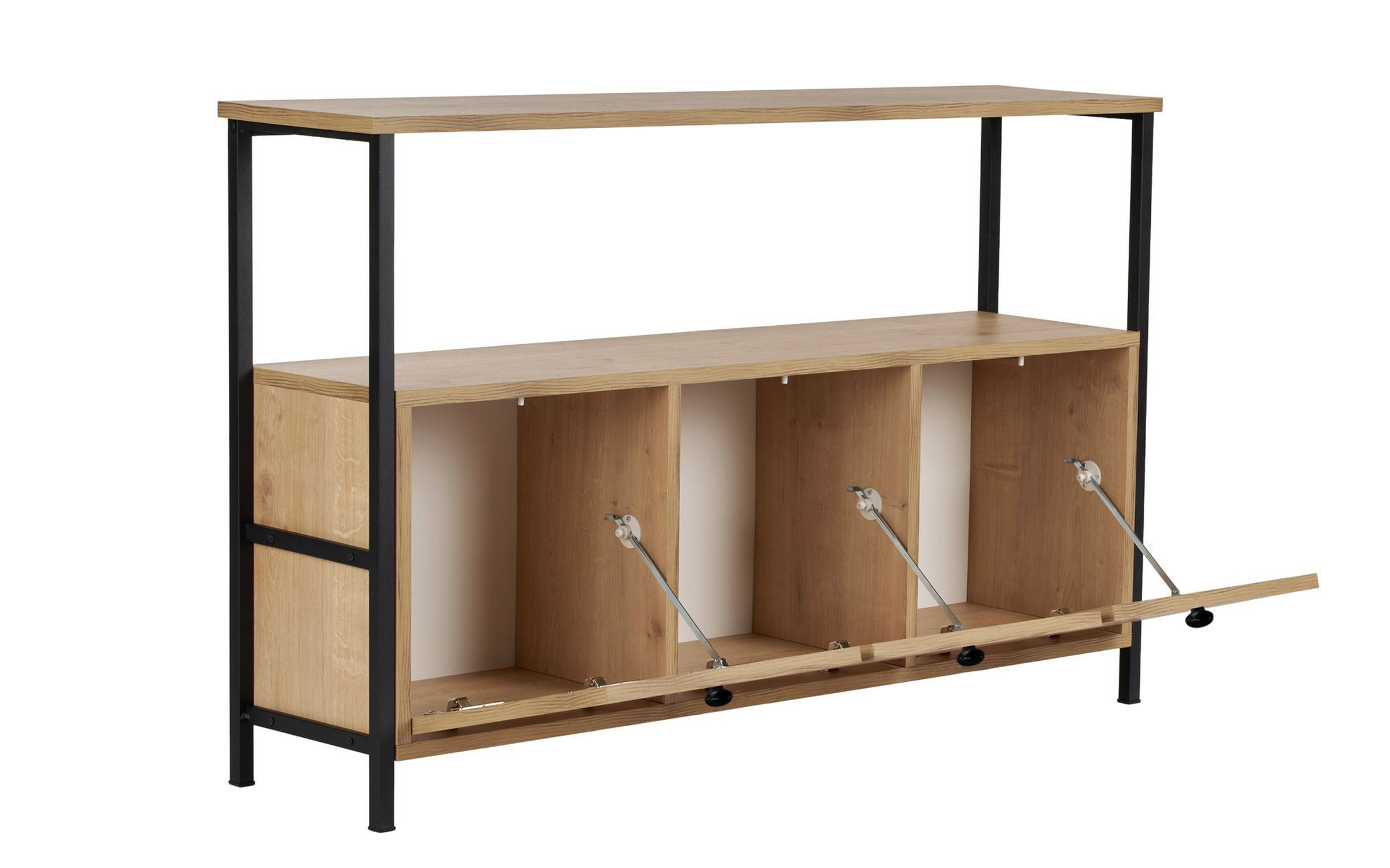 Masa consola Solans, stejar + negru  9